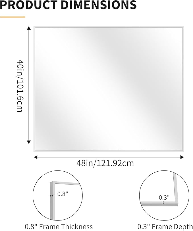 KOCUUY Silver Framed Mirror, HD Tempered Glass, Anti-Rust Brushed Silver Frame - Image 10