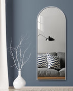 Dewfig Arched White Full Length Mirror, Full Body Mirrors - Image 4
