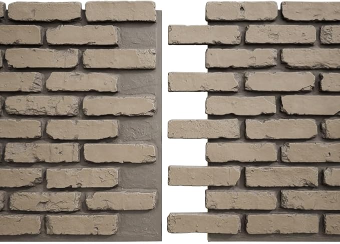 EverStone Aged Brick Faux Brick Panel, 46 7/8"W x 27"H x 1 1/4"D, Adobe Color - Image 8