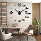DIY 3D Wall Clock Large Frameless Watch Mirror Surface Wall Art Clock - Image 2