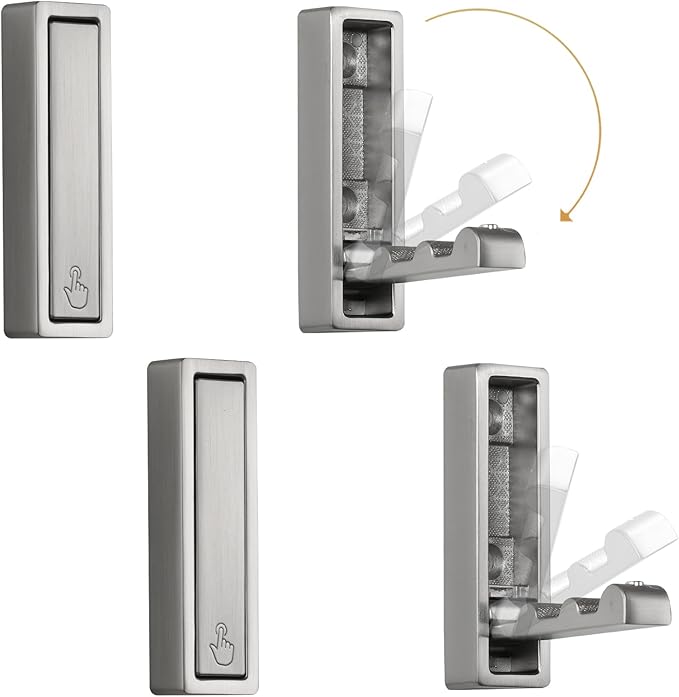 Folding Wall Hook, Heavy Duty Zinc Alloy No Rust Fold Up Hooks - Image 2