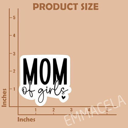 (3 Pack) Girl Mom Stickers, “Mom of Girls” – Waterproof Vinyl Decals for Books, Laptops, Water Bottles, Tumblers – 3 x 2.9 Inch