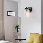 1-Light Bathroom Black Vanity Light Matte Black Wall Sconce Vintage - Image 3