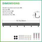 16-Inch Wall Mount Coat Rack - Image 5