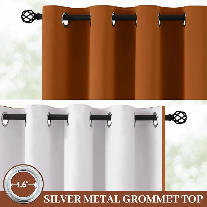 Yakamok 100% Blackout Curtain Panels 84 inches Cold and Light Blocking Drapes - Image 2