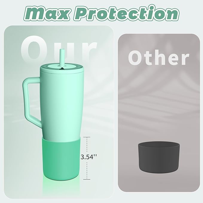 Tall Silicone Boot Compatible with Brumate Era 40 oz 30 oz Tumbler with Handle, Protective Anti-Slip & Anti-Scratches Cover Bumper Accessories