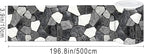 IVN Wallpaper Border Black White Stone Pattern Design 4x196 Inch Peel and Stick - Image 3