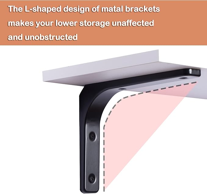 DINZI LVJ Long Wall Shelves, 39.4Inch Wall Mounted Shelves Set of 2, Extra - Image 8