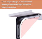 DINZI LVJ Long Wall Shelves, 23.6 Inch Wall Mounted Shelves Set of 2, - Image 9