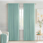 MIULEE Aqua Back Tab Blackout Curtains 72 Inches Long 2 Panels Set by MIULEE