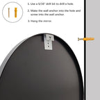 Sunniry Black Round Mirror 24 inch, 2 Pack Black Circle Mirror, Round Bathroom - Image 7