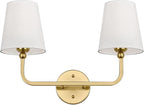 MOKATNG Bathroom Light Fixtures, 2-Light Brushed Gold Vanity Lights, Bathroom by Bathroomlightfixtures