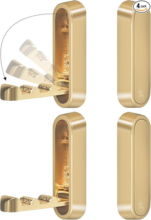 4PCS Foldable Gold Wall Hooks, Heavy Duty Zinc Alloy Folding Wall Hooks by Unknown