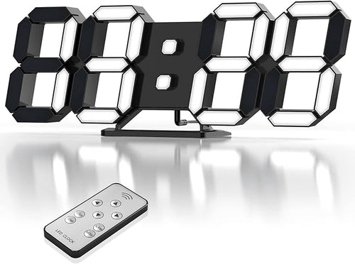 3D LED Clock Desk Alarm Clock Wall Clock by HOME