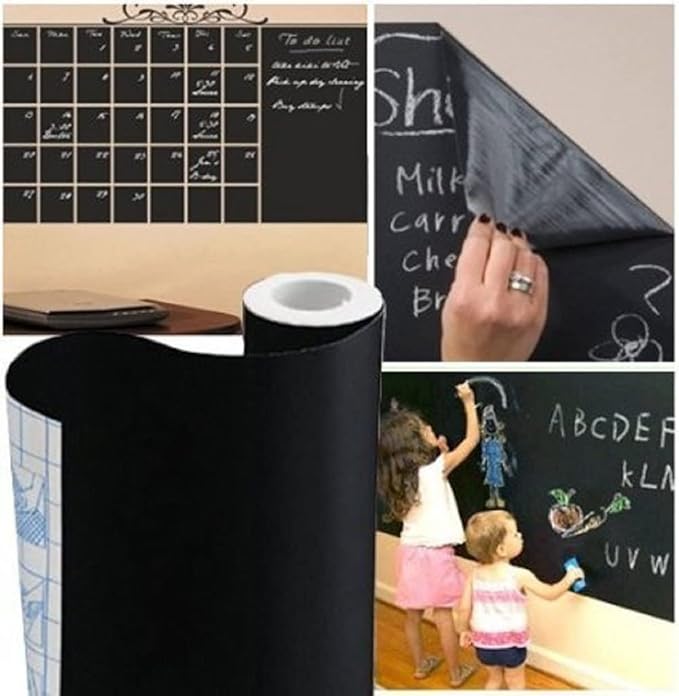 Chalkboard Contact Paper Wall Sticker 3 ft. x 6.6 ft. DIY Adhesive Blackboard - Image 2