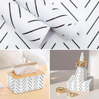 Erfoni Black and White Peel and Stick Wallpaper Modern Herringbone Contact - Image 9