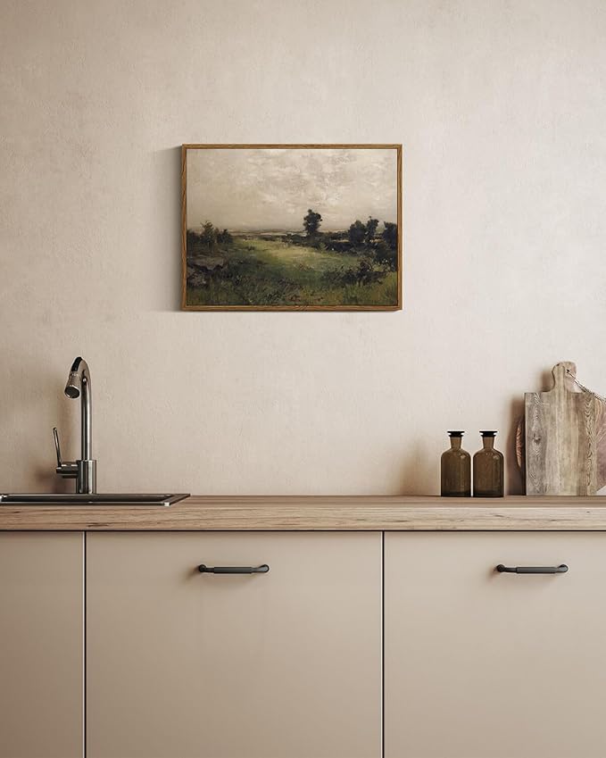 InSimSea Framed Canvas Wall Art Vintage Decor, Wilderness Landscape Painting - Image 3