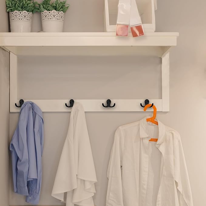 IBosins 20 Pack Heavy Duty Double Prong Coat Hooks Wall Mounted - Image 6