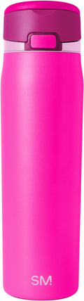 Simple Modern Mesa Loop Water Bottle with Covered Straw and Handle | 24oz Cup Holder Friendly Insulated Stainless Steel Bottles for Travel, Sports and School | Raspberry Vibes