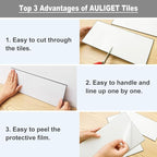 AULIGET 2-Piece Light Slate Peel and Stick Backsplash Wall Tiles, Laundry Room - Image 7
