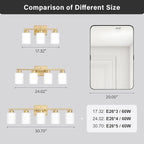 FonmYim Gold Bathroom Light Fixtures, 3-Light Modern Vanity Light Over Mirror - Image 6