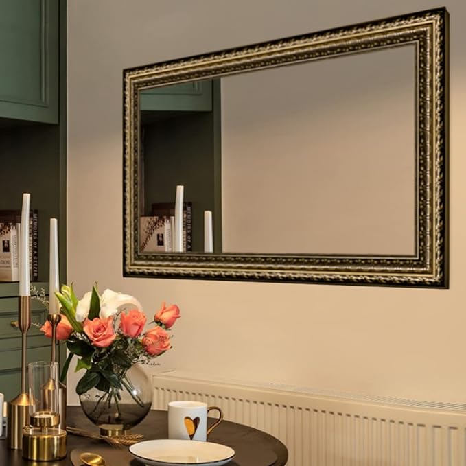 Black&Gold Framed Rectangle Bathroom Mirrors - Image 8