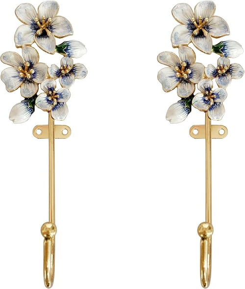 2 Pack Decorative Wall Hooks, Vintage Flower Shaped Metal Wall Hook by Pasiir