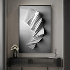 Framed Black and White Modern Elegant Abstract Wall Art, Large Contemporary by Cuspin
