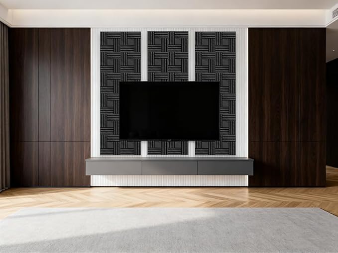 WoveN SounD Artisan Acoustic Wall Panels, 16 Pack 12x12 Inch, PVC Wood Grain - Image 9