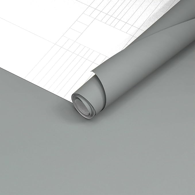 Yancorp 16"x394" Matte Gray Contact Papaer Peel and Stick Wallpaper Vinyl Wrap - Image 6