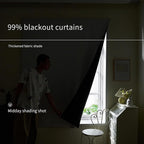 AJAZZ 100% Black Out Curtains Adhesive Blackout Temporary Curtain Rod No - Image 2