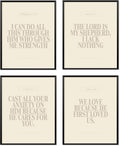 Locomiss Beige Christian Wall Art Decor Posters, Modern Bible Verse Prints by Unknown
