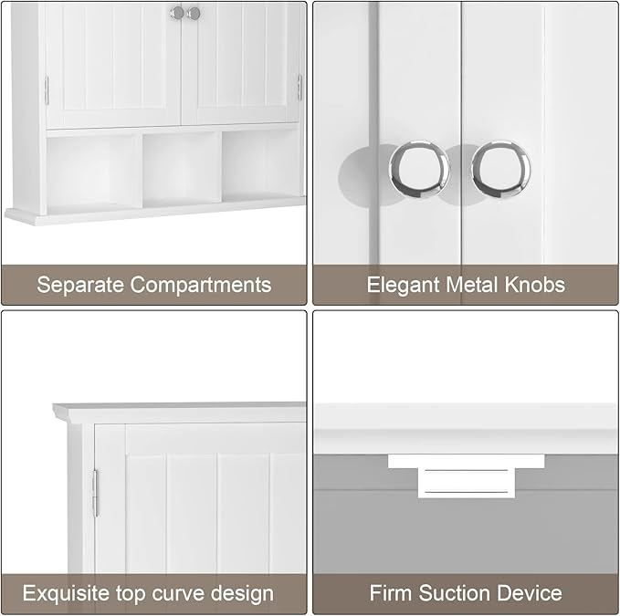 ChooChoo Bathroom Cabinet Wall Mounted 2-Door - Image 5