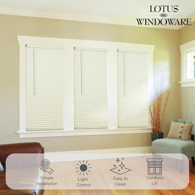 LOTUS & WINDOWARE Cordless Mini Blind, 16.5" Wide x 84" Long - Image 3