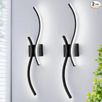 CANEOE Modern LED Wall Sconce Set of Two, 6000K Warm White Led Wall Light by CANEOE