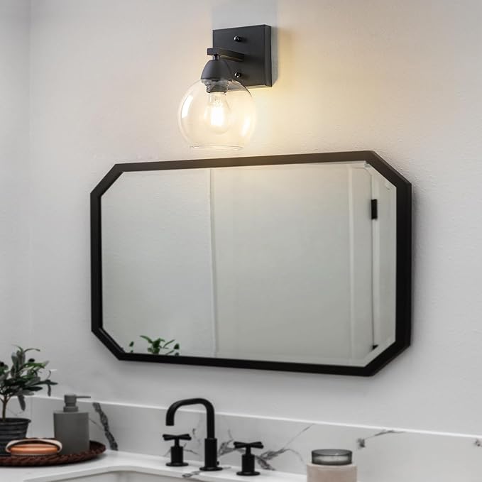 Bathroom Light Fixtures, 1-Light Matte Black Vanity Light - Image 2