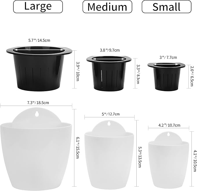 3 Pack Self Watering Wall Hanging Planter Pots Vertical Garden Window Hang - Image 7
