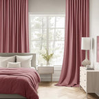 MIULEE Dusty Rose Back Tab Blackout Curtains 120 Inch Long 2 Panels Set - Image 2