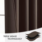 MIULEE Chocolate Brown Back Tab Blackout Curtains 90 Inches Long 2 Panels Set - Image 7