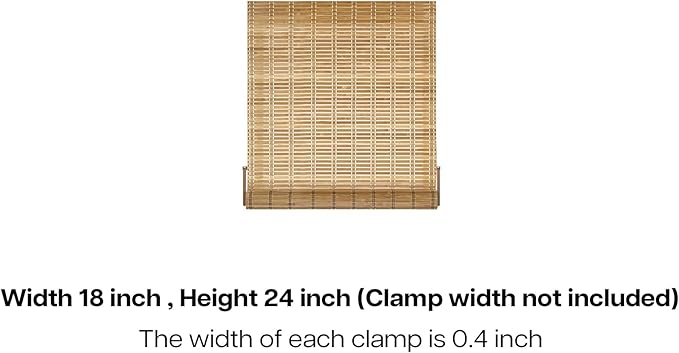 LazBlinds No Tools No Drill Bamboo Roller Shades, Cordless Bamboo Blinds - Image 7
