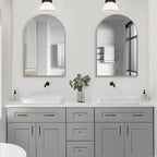 24" x 32" Silver Arched Mirror, Arch Wall Mirror, Metal Frame Black Bathroom - Image 6