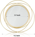 3 Set 9.5 Inch Gold Circle Mirrors Wall Decor Iron Frame Wire Mirror Metal - Image 7