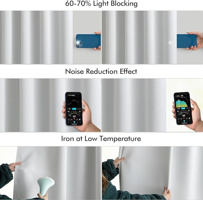 MIULEE Back Tab Light Blocking Curtains 102 Inch Long 2 Panels Set - Image 5