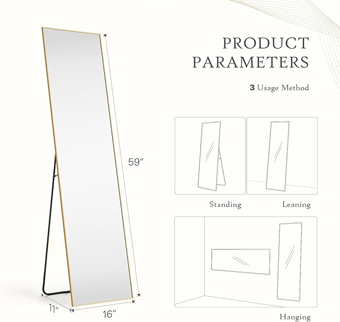 Mirror Full Length, Upgraded Body Wall Mirrors - Image 2