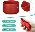 Upgrade 2PCS Protective Silicone Boot Bumper for Stanley Quencher Adventure 40oz 30oz IceFlow 20oz 30oz Tumbler, Water Bottle Bottom Sleeve Cover Accessories for Stanley Mug Cup(Dark Red)