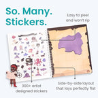 Cupkin Pirate Sticker Book Activity for Kids, Toddler Airplane Travel Essentials, 300+ Pirate Stickers for Kids + 8 Scenes + 8 Coloring Book Pages, Gift for Boys and Girls, Small Sticker Book