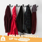 25 Pack Coat Hooks Wall Hooks for Hanging, Heavy Duty Double Prong Metal Hook - Image 3