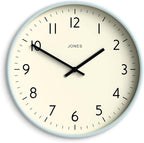 JONES CLOCKS® Studio wall Clock | Modern Round Style | 12 inch | Pale Blue | by JONESCLOCKS
