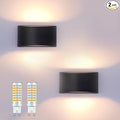 KICAAO Modern LED Wall Sconce, Warm White 3000K, Hardwired Indoor Black Wall by KICAAO