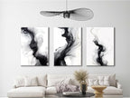 Black White Abstract Wall Art Decor Set of 3 Modern Wall Art Minimalist Canvas - Image 6